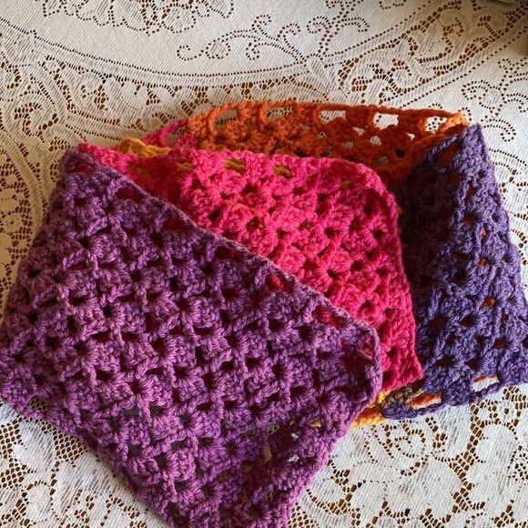 Crochet Multi Color Neck Scarf Made With Love - Picture 6 of 8